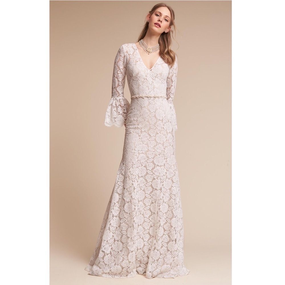 Anthropologie BHLDN x Theia Harbor Lace Gown